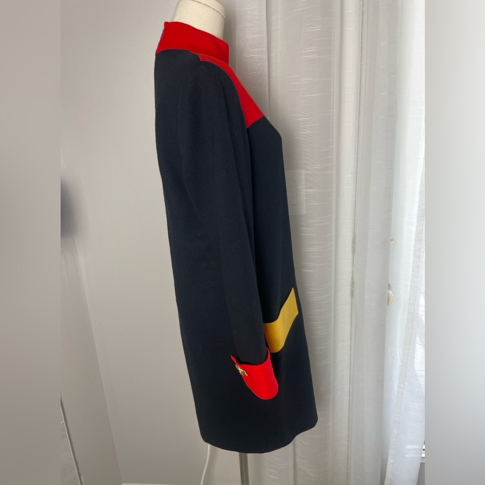 Vintage Steve Fabricant for Neiman Marcus Color Block Wool Dress Size 4 - Picture 5 of 10